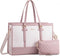 LOVEVOOK 15.6 Inch Laptop Bag for Women, Canvas Tote with Clutch Purse, Large Capacity Work Bag