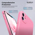 SURPHY Square Design iPhone 11 Case, Pink Liquid Silicone with Camera Protection, Straight Edge Slim Design