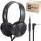 Kids Bulk Headphones with Microphone, 5 Pack for School, 3.5mm Audio Jack, Stereo Sound, OH450, Black