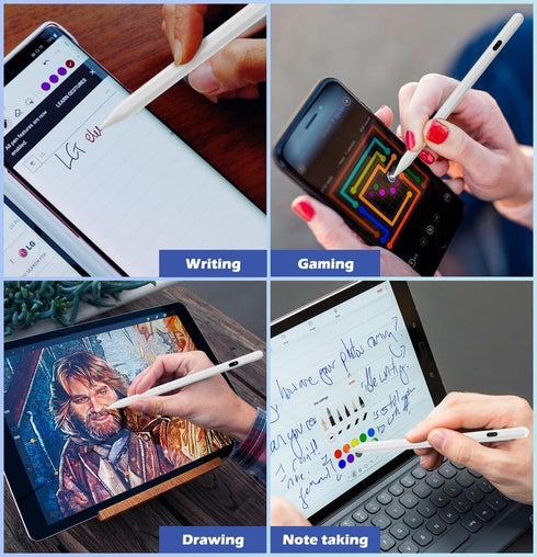 MoKo Stylus Pens for Touch Screens, Fast Charge Stylus for Apple iPad/iPhone/Samsung, White