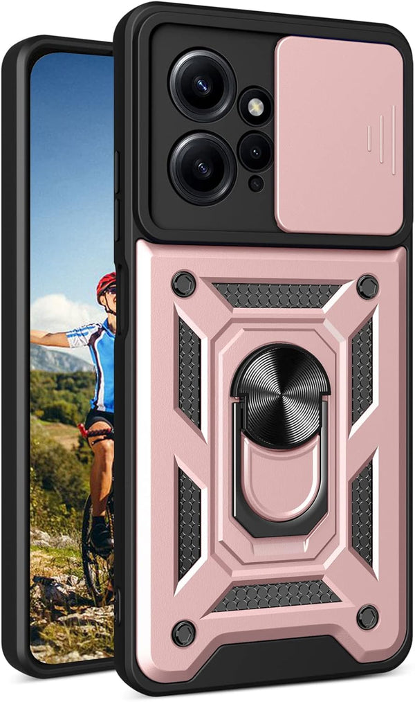 CCSmall Case for Xiaomi Redmi Note 12 4G with Slide Camera Cover, Military Grade Drop Protective Phone Cover
