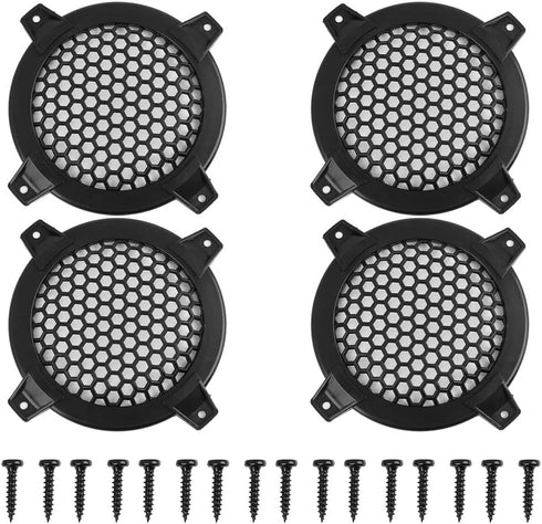X AUTOHAUX 4pcs Grill Cover, 4" Mesh Protector for Car Speaker Woofer Subwoofer