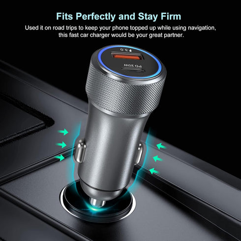 Bangfun 5 Pack USB C Car Charger, 36W Dual USB Adapter Fast Charge PD&QC 3.0 Compatible with iPhone 15/14/13/12/11 Pro