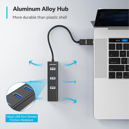 TECKNET USB to Ethernet Adapter, USB C to Ethernet, 3 Port USB 3.0 Hub with RJ45 Gigabit Ethernet Converter