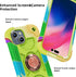iPhone 15 Case, Rainbow Green, Heavy-Duty Shockproof Military-Grade Rugged Cover with Ring Stand, Glass Screen & Camera