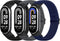 Elastic Bands for Xiaomi Mi Band 8, Stretchy Solo Loop Soft Nylon Replacement Wristband (3 PCS)