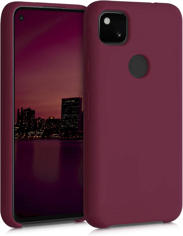 kwmobile Case Compatible with Google Pixel 4a, TPU Silicone Phone Cover with Soft Finish - Rhubarb Red