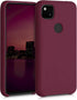 kwmobile Case Compatible with Google Pixel 4a, TPU Silicone Phone Cover with Soft Finish - Rhubarb Red