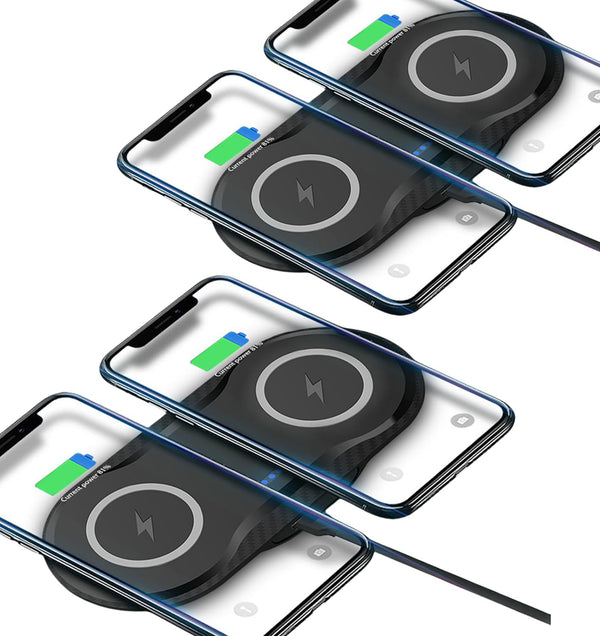 2 Pack Dual 15W Wireless Charger for Multiple Devices, 30W Fast Wireless Charging Pad/Mat for Apple iPhone, AirPods,