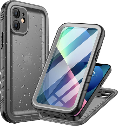 Cozycase Compatible with iPhone 12 Mini Waterproof Case, Full Body Rugged Dustproof Shockproof Case with Built-in