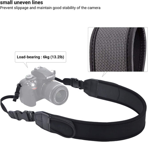 Universal Soft Neoprene Shoulder Neck Strap for DSLR Camera, Quick-Release Camera Strap for X100V, Canon R5, R6, R7,