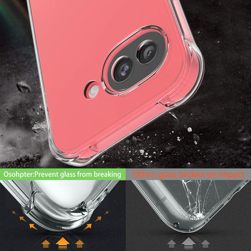 Osophter 10A 10A for Pixel Case: Clear Women Girls Boys Reinforced Corners TPU Shock-Absorption Flexible for Google