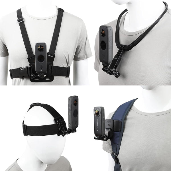 PellKing Accessories Kit for Insta360 One X4/X3/X2/X, Quick Release Head Strap Mount + Chest Mount Harness