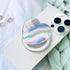FEZXUNC Compatible with Magsafe Clear Heart Shape Blue Purple Marble Collapsible Mobile Phone Grip Magnetic Stand
