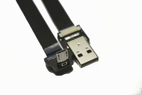 Shopify SEO: Long Flat Slim Micro USB Cable 90 Angled Male to USB A (100CM) - Black for Sync & Charging Gimbal Rig.