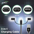 BoxWave MP3 (2.4 3-in-1 Cable Compatible with Safuciiv Player in) - AllCharge Cable - Jet Black