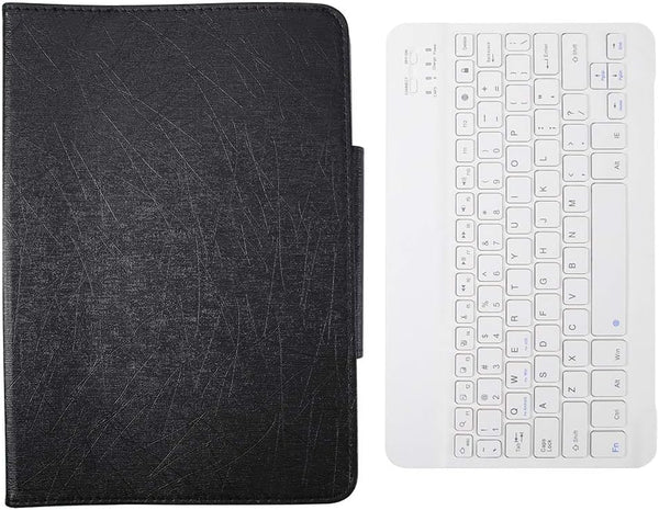 Bluetooth Wireless Keyboard with PU Case Cover for Android/iOS Smartphones, 10 Inch Keyboard Cover Set for Tablets