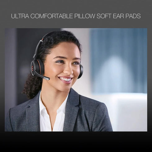 Ear Pad Cushions for Jabra Evolve 75 Wireless Bluetooth Headset, 2pk Spare Leatherette Replacement Cushions for Jabra