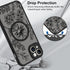 OOK 15 6.1 Inch Designed for iPhone Case Black Floral Flower Leaves Pattern Compatible with Magsafe Soft TPU Bumper