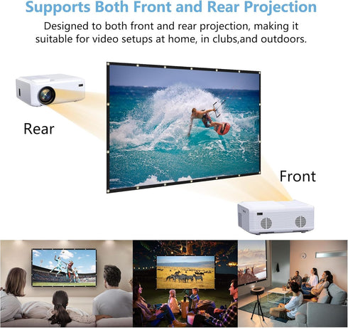 HCHIB 84 inch 16:9 Projector Screen Portable Projector Home Theater Movie Screen Foldable Indoor/Outdoor Support