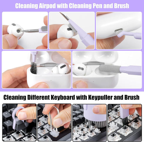 Laptop Phone Screen Cleaner Kit, 20-in-1 Electronic Device Clean Tool for iPhone, Macbook, iPad, Purple