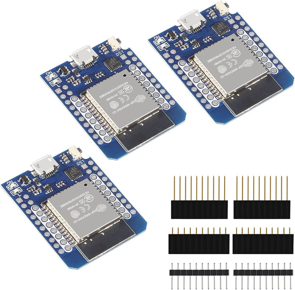 D1 Mini NodeMCU ESP32 ESP-WROOM-32 WLAN WiFi Bluetooth Development Board, 5V Compatible for Arduino (3pcs)