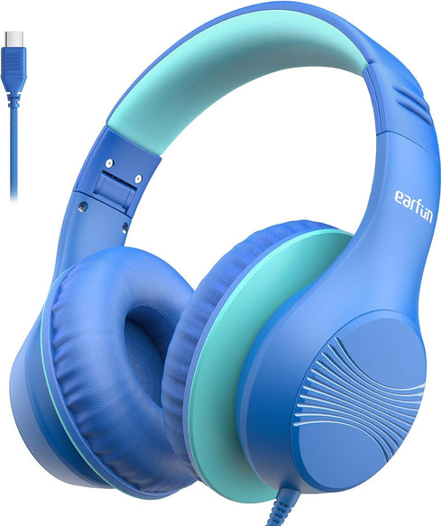 EarFun K3 Kids Headphones, USB Type C Over Ear Headphones for Kids,
