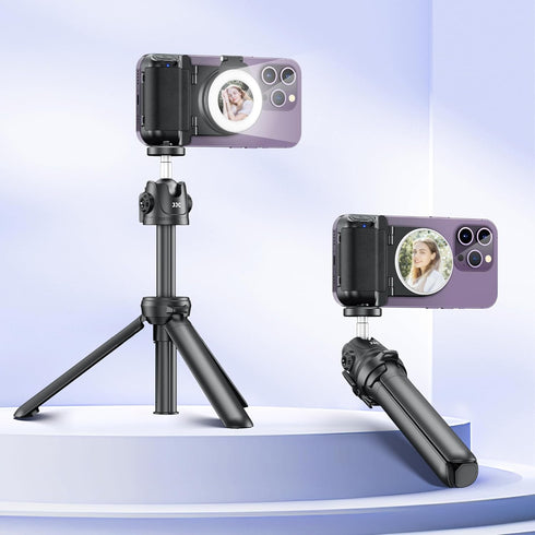 Magnetic Smartphone Shooting Holder Hand Grip with Tripod Mount & Wireless Shutter Remote for iPhone and Android