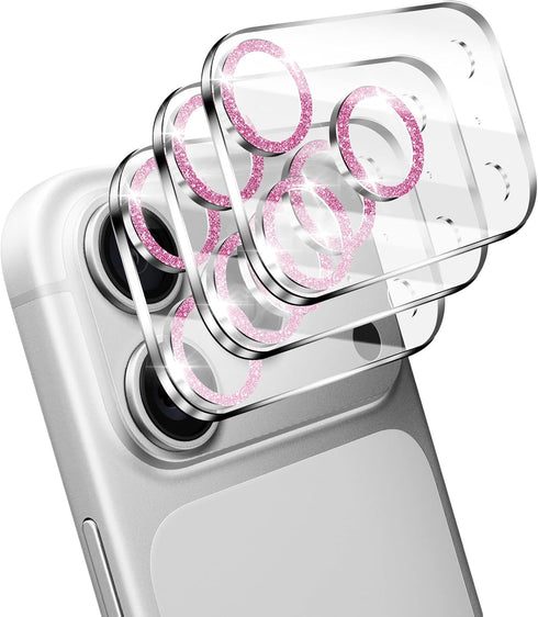 NECARSIN 3 Pack for iPhone 17 Pro Max Camera Lens Protector,Bling Tempered Glass