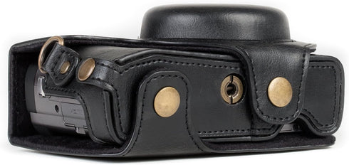 MegaGear MG1258 Ever Ready Leather Camera Case for Panasonic Lumix DC-ZS80/DC-ZS70/DC-TZ90 (Black)