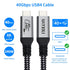 USB 4 Cable for Thunderbolt 4 with 240W Fast Charging, 40Gbps Data Transfer, 8K@60Hz Video, USB4/USB-C (Grey, 4FT)