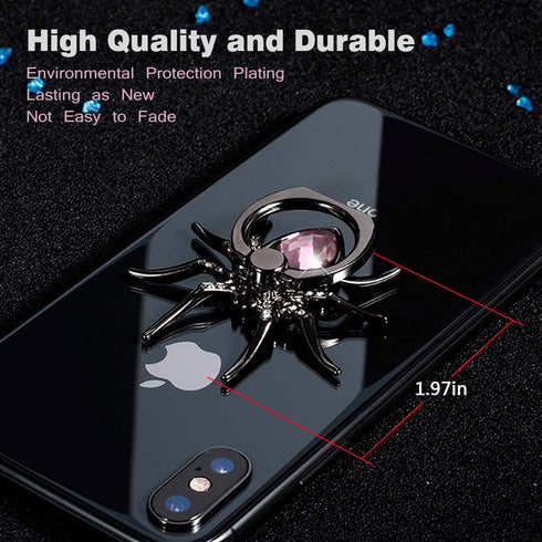 Allengel Spider Phone Ring Holder Stand, Animal Bling Finger Ring Grip, Diamond Kickstand for Smartphone - Pink