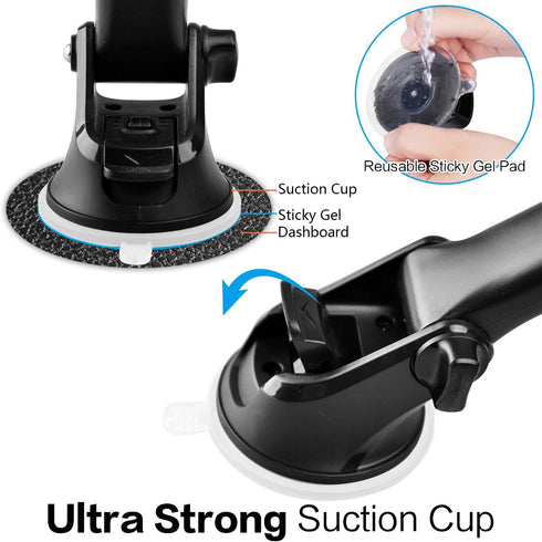 1Zero Magnetic Phone Car Mount with Quick Extension Arm, Hands-Free Windshield Holder for Car