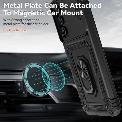 Shop Samsung Galaxy A15 5G Case - Military Grade, 16ft Drop Tested, with Screen Protectors & Magnetic Kickstand, Black.