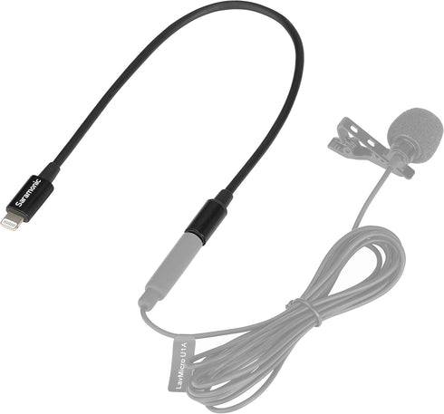 Saramonic SR-C2000 Black 3.5mm TRS Male to Apple Lightning Connector Audio Adapter Cable, 9" (22.86cm)