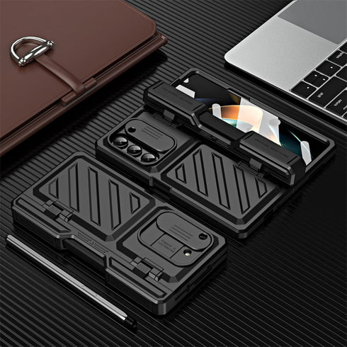 Heavy Duty Case for Samsung Galaxy Z Fold 5 - Rugged Shockproof Full Protective Cover with S Pen Holder