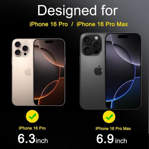 Ferilinso 6 Pack Camera Lens Protector for iPhone 16 Pro Max/iPhone 16 Pro, Tempered Glass