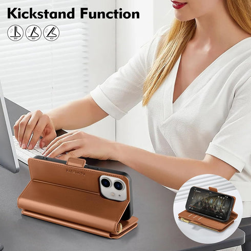 Antsturdy 12 12 6.1",Light Compatible with iPhone Wallet Case,RFID Blocking PU Leather Phone Case Women Men Kickstand
