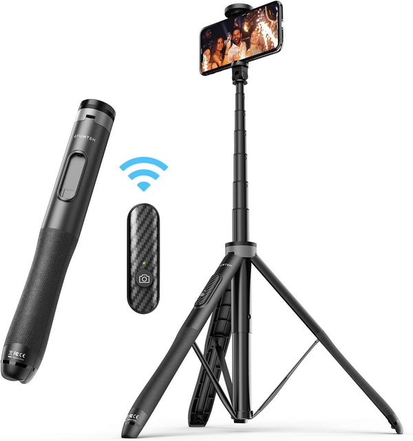 ATUMTEK 51" Selfie Stick Tripod, Extendable Phone Tripod Stand with Bluetooth Remote for iPhone and Android Selfies