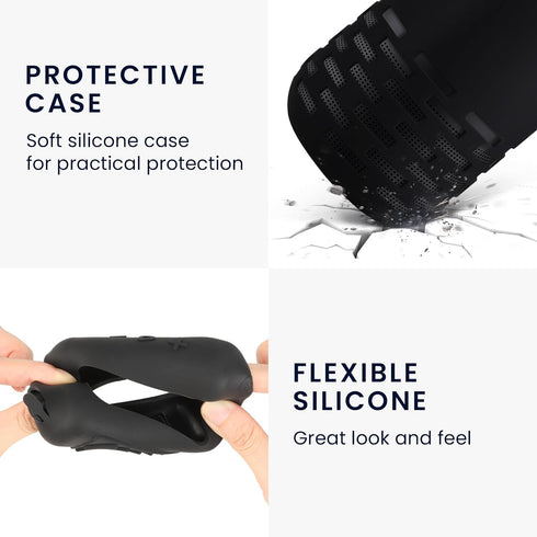 kwmobile Silicone Case for Bose Portable Home Speaker, Protective Mini Speaker Cover - Black