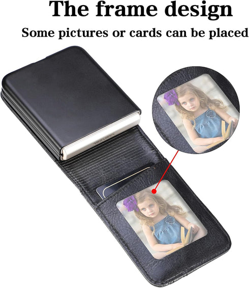 CCSamll Wallet Case for Samsung Galaxy Z Flip 5, Card Holder, Business Style Premium PU Leather Protective Cover (DK