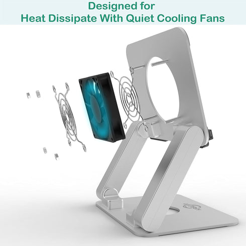 KABCON Surface Pro Tablet Stand with Fan, Stable Cooling Stand for Microsoft Surface 3-8 Pro X/iPad Pro 12.9, Samsung