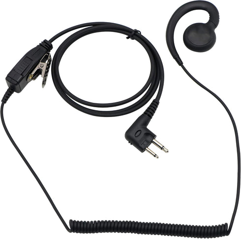 Earpiece for Motorola Radio, Single Wire Walkie Talkie Swivel Headset with Mic PTT for Two Way Radios (1 Pack)