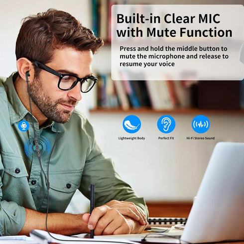 Headset USB Earbuds for PC,Headphones with Microphone for Computer,Wired USB with Mic Audio Control Noise Isolating