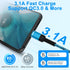 USB C Charger Cable Fast Charging 3 Pack 3ft, for Samsung Galaxy Z Fold 6, iPhone 15 Pro Max, 3.1A Car USB A to C
