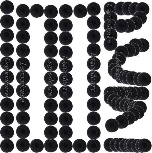 Lsgoodcare 100 Pack Replacement Ear Foam for 18mm Earpiece Headphone Two Way Radio Walkie Talkie Headset