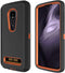 Annymall Moto Z4 Case – Heavy Duty with Built-in Screen Protector, Tough 4 in 1 Rugged Shockproof Cover, Black/Orange