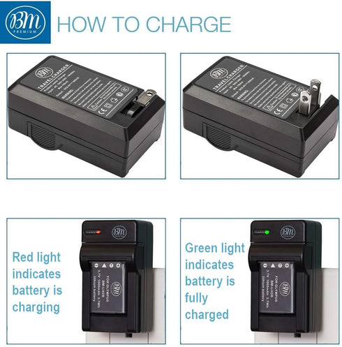BM Premium 2-Pack LB-012 Batteries and Charger for Kodak KLIC-7006, PIXPRO FZ55, FZ53 Cameras