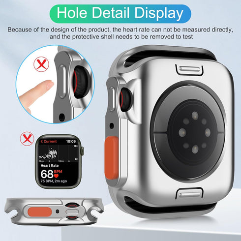 2 Pack Fvlerz Rugged Case for Apple Watch 45mm 44mm, Soft TPU Shockproof Bumper Cover for iWatch Series 9/8/7/6/SE/5/4