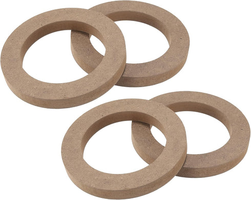 X AUTOHAUX 4 Pcs 4" Universal Wooden Car Speaker Subwoofer Mounting Spacer Rings Adapter Bracket Holder
